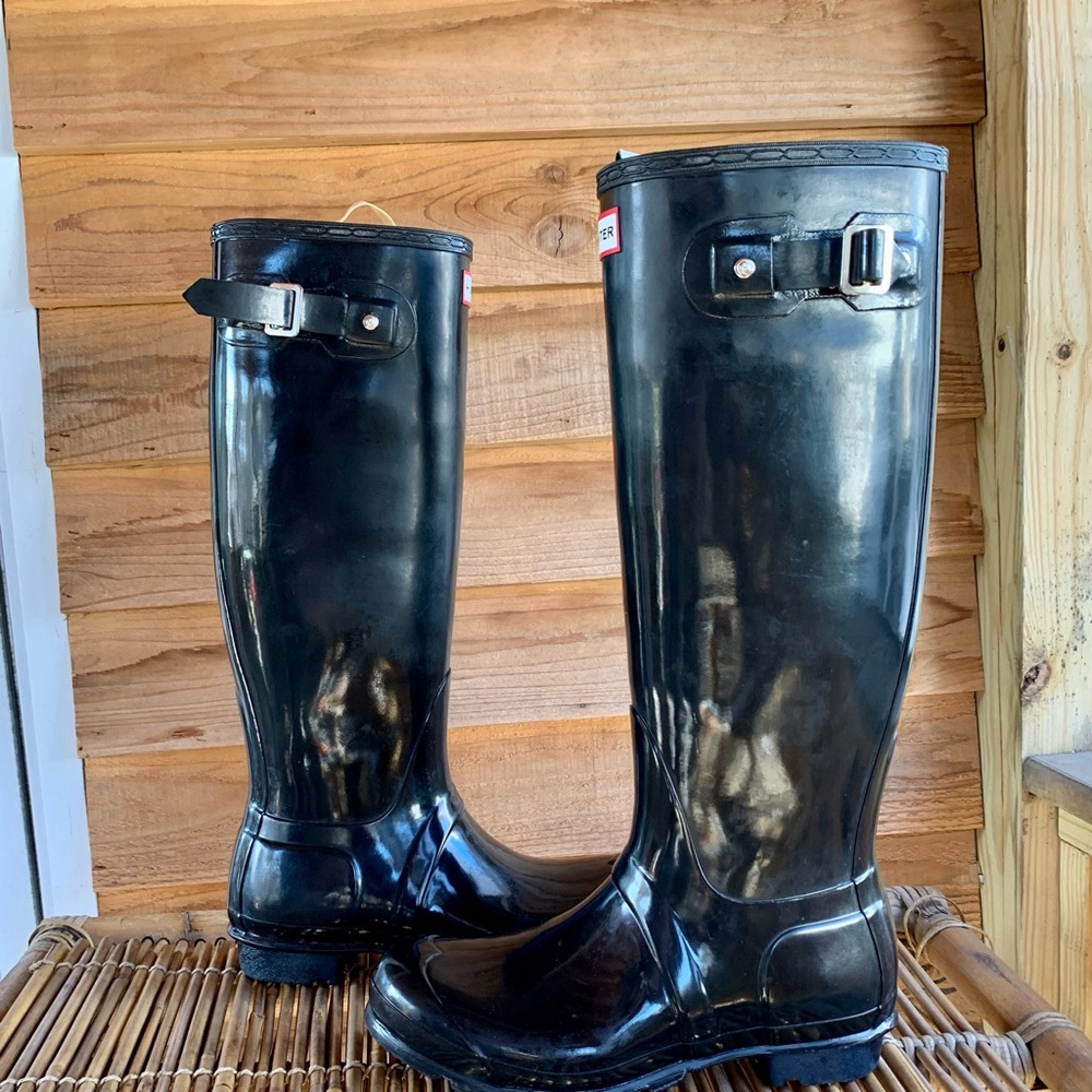 Hunter Tall Gloss Black Waterproof Boots